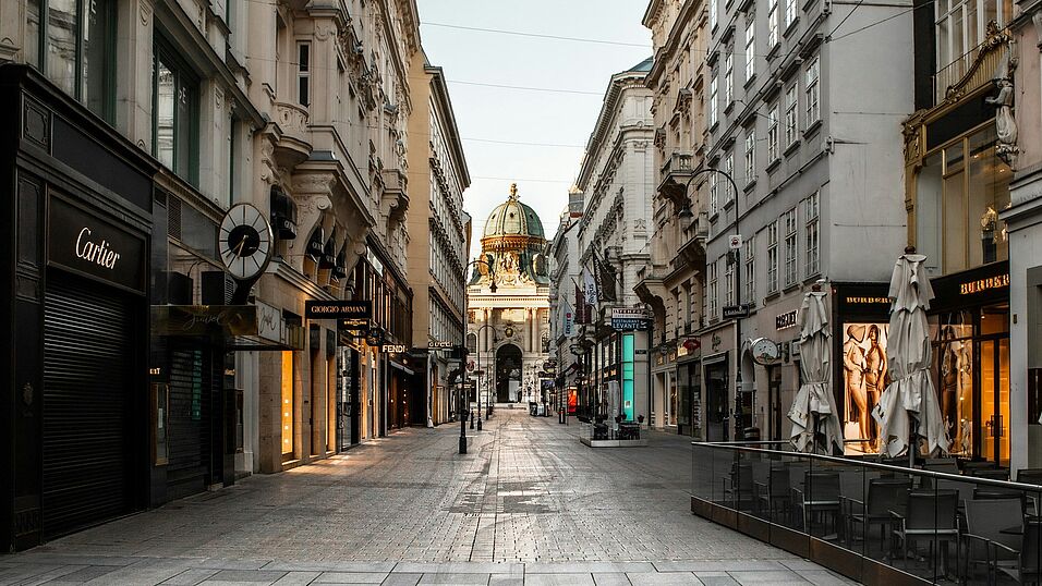 Leere Innenstadt in Wien