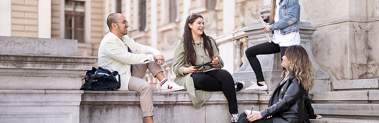 students in front of the university 