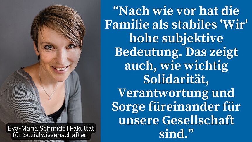 “Nach wie vor hat die Familie als stabiles 'Wir' hohe subjektive Bedeutung. Das zeigt auch, wie wichtig Solidarität, Verantwortung und Sorge füreinander für unsere Gesellschaft sind.”